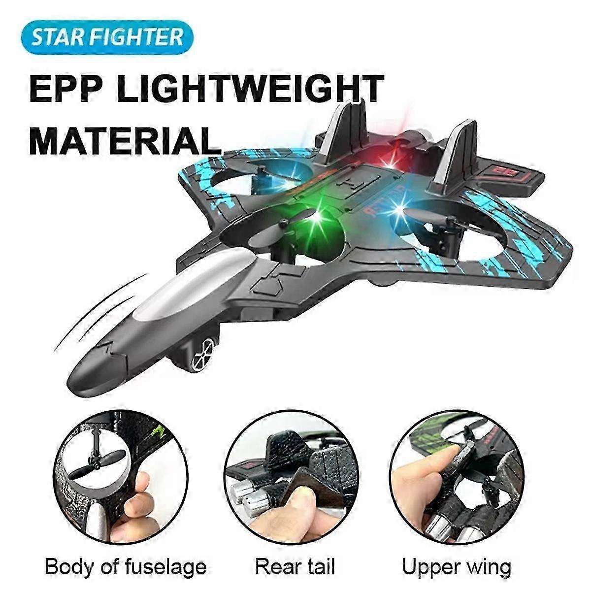 RC Plane 2.4G للتحكم عن بعد للطائرات ستة رغوة EPP مع LED داخلي وخارجي لعبة طيران بسيطة طفل