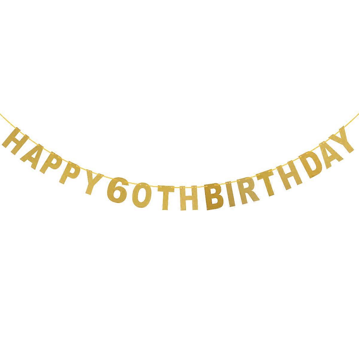 Golden Glitter Happy Birthday Banners Ideal For Birthday Decorations Designed For Birthday Celebration With 5M Length And No Assembly Required 1 Set
