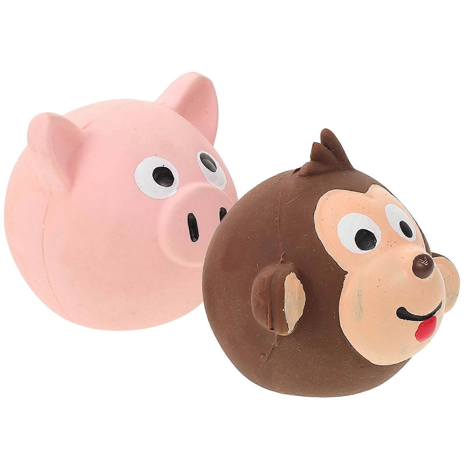 Pet Chew Toys 2Pcs Assorted Color Rubber Material for Teeth Training Use