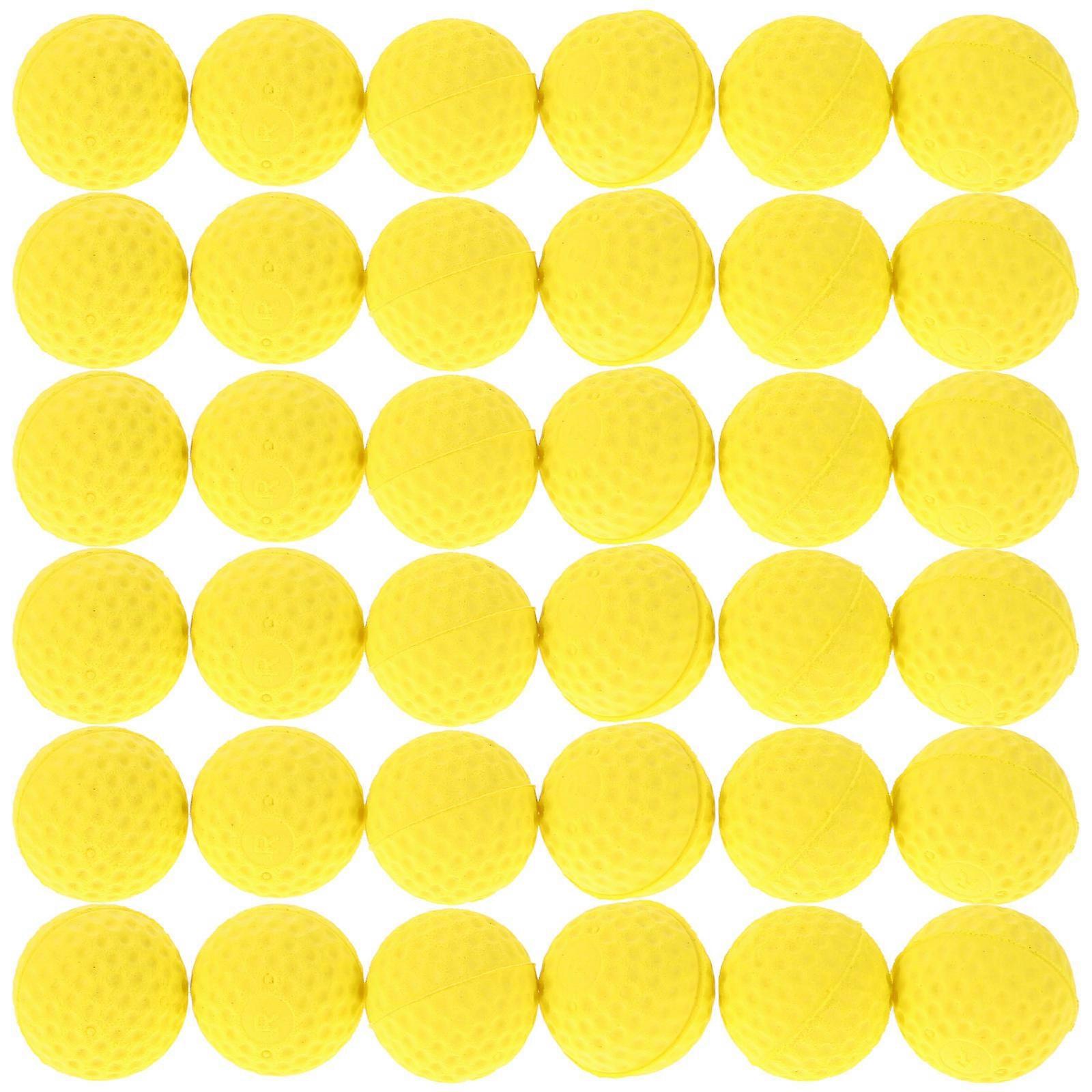 Soft Golf Balls For Tossing Games 50Pcs Ideal For Kids And Adults Indoor And Outdoor .20X2.20X2.20Cm Bright Yellow Foam