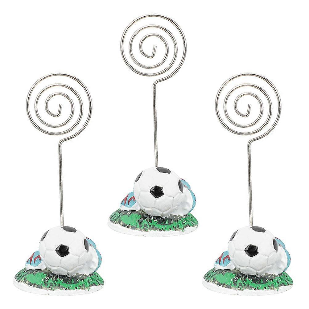 Assorted Color Table Number Holders for Photo Note with Football Theme Place Card Stand Memo Clip 3pcs