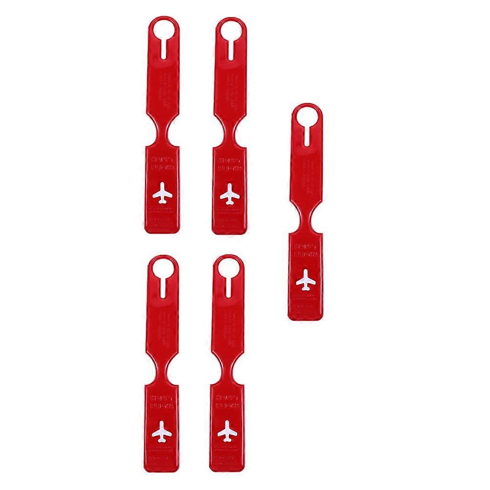 Luggage Tags Adorable Travel Bag Labels For 25X4X1CM Red Prevent Luggage Loss 5Pcs