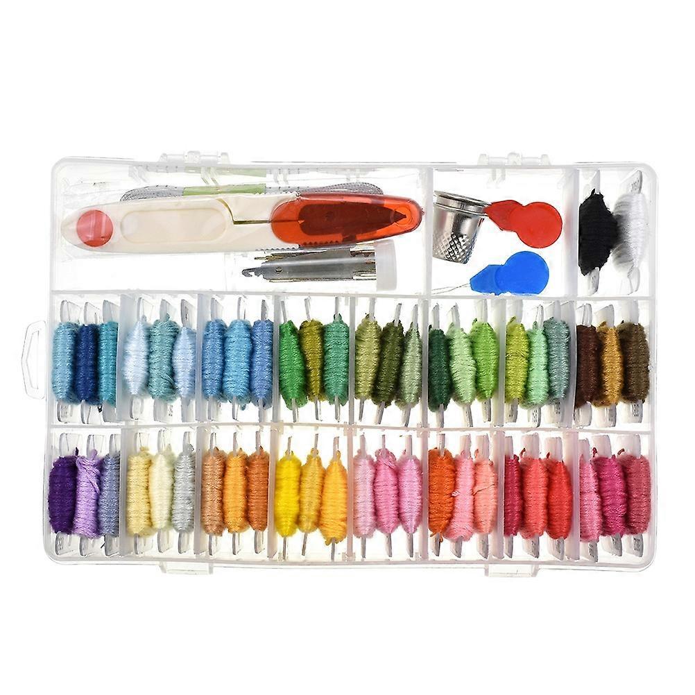 50Pack Beginner Embroidery Kits Featuring Assorted Colors Convenient Family Activities DIY Wall Decoration