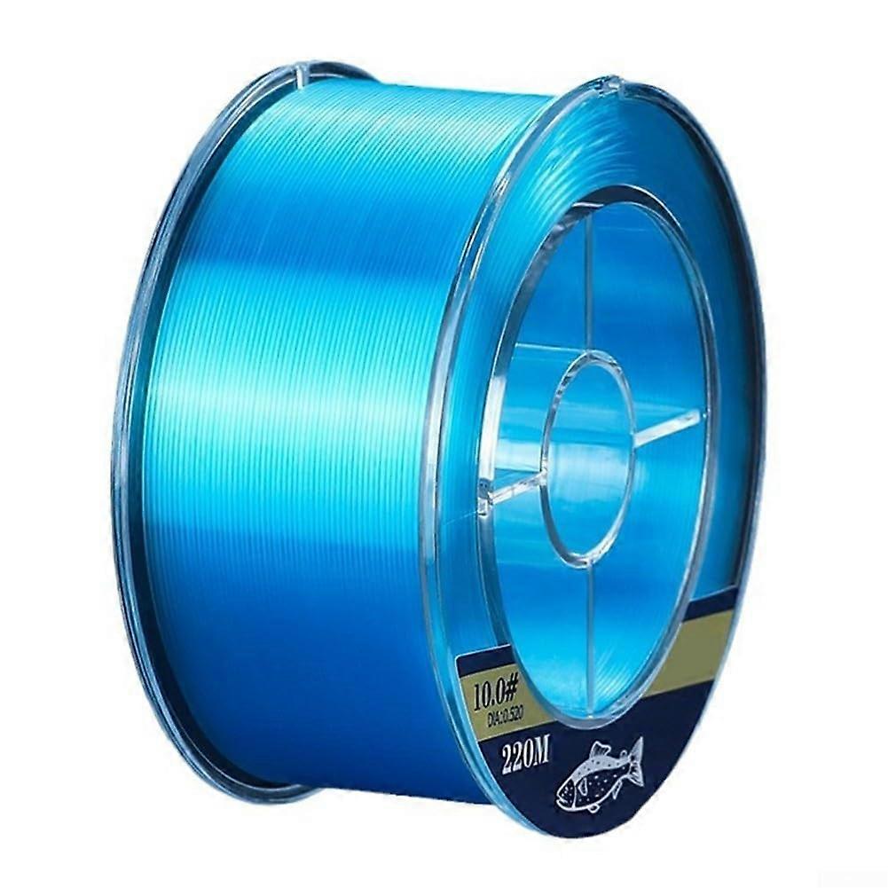 Angel fishing line, 220 m long, made of nylon material, designed to maximize catch rates with low stretch and sensitivity, 8.0, blue.