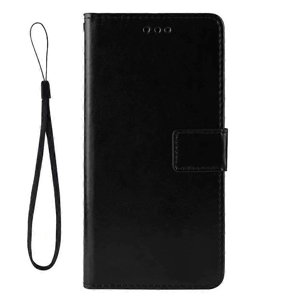 Stylish Black Flip Wallet Cover with Magnetic Closure, Stand Function, PU Leather for Oppo Reno5 4G