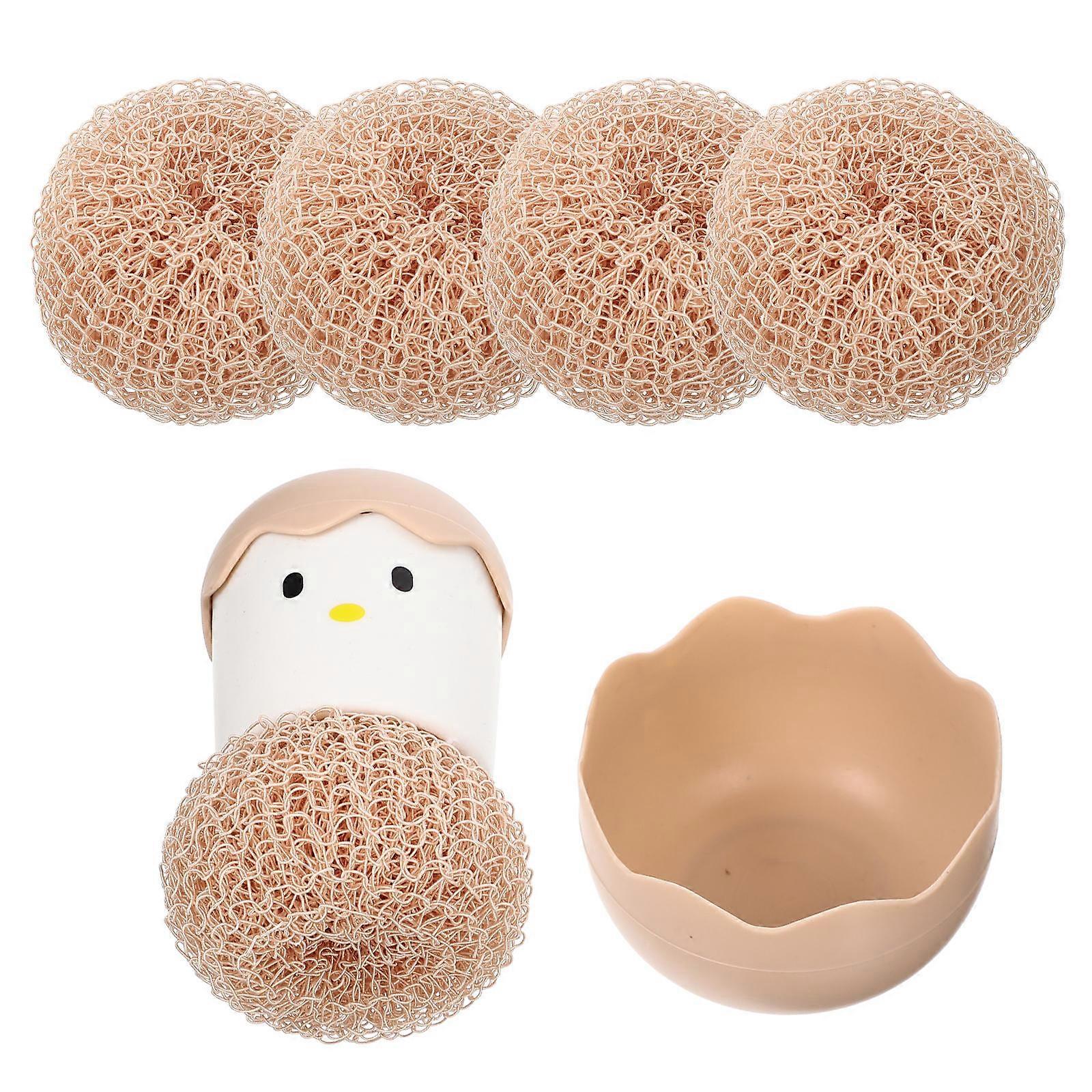 Kitchenware Cleaning Brush For Dish Scrubbing With Eggshell Shape And Multi-Color Nano Material 1 Set