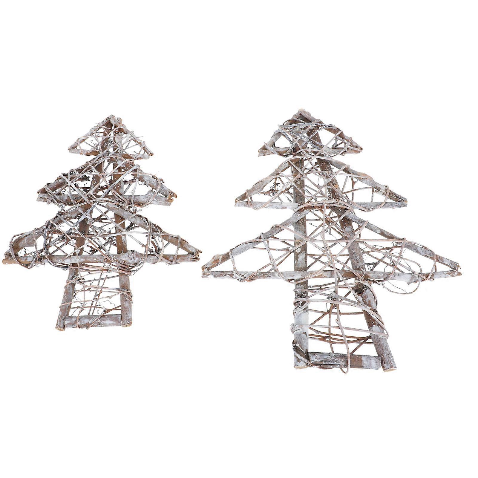 DIY Wicker Wreath Frame 2Pcs For Parties Decoration Tree Shape 26x23cm Size