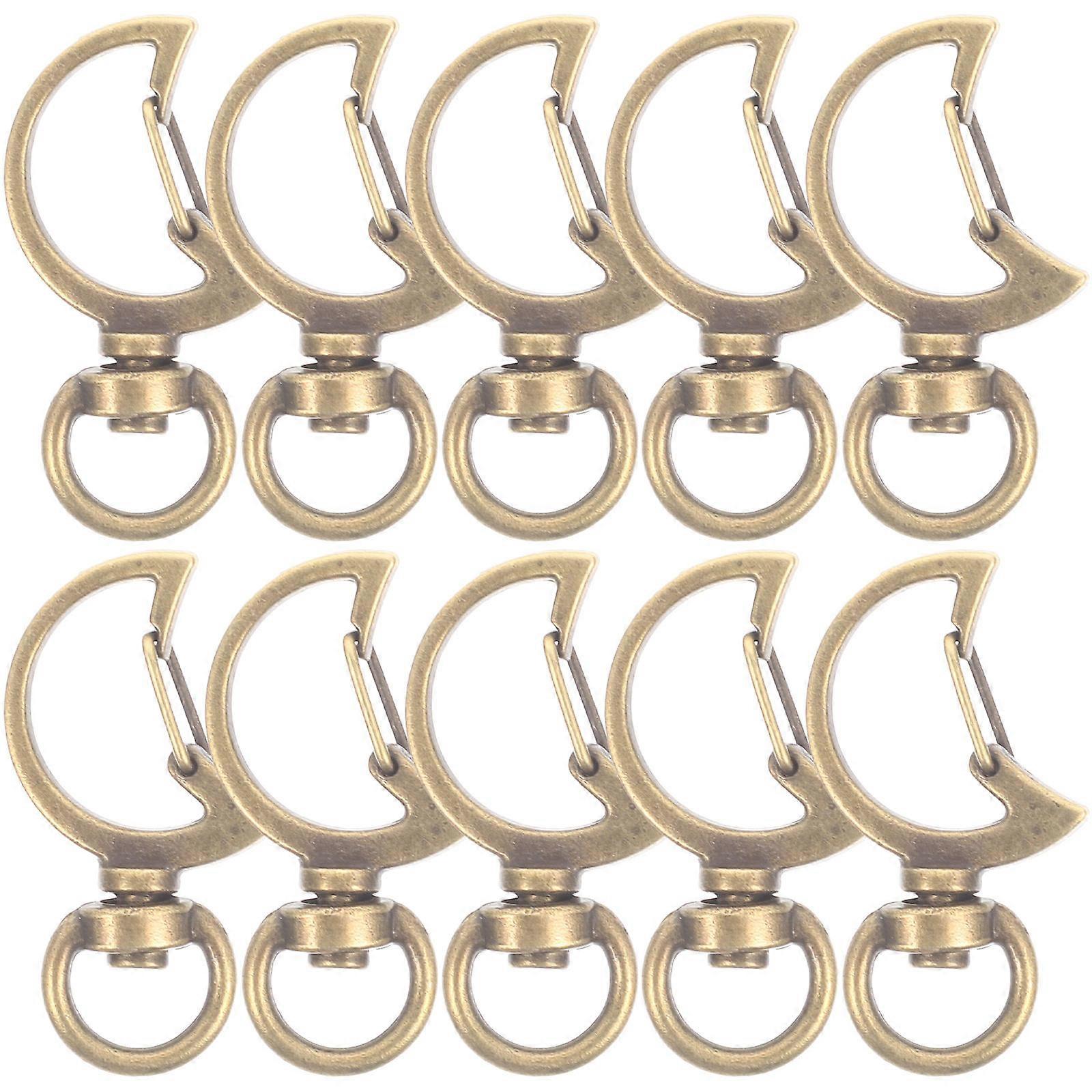 Golden Zinc Alloy Key Rings Bulk with Swivel Clasp for DIY Keychains and Craft Projects 10pcs