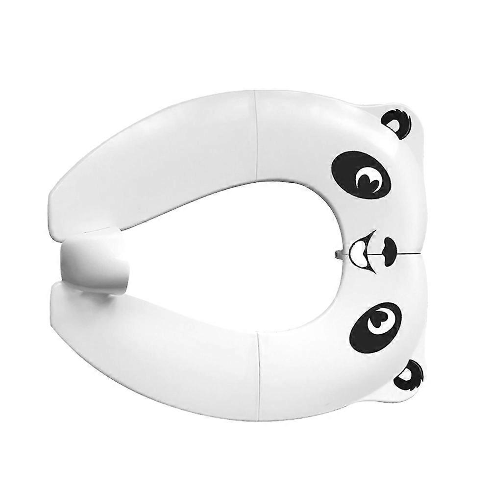 مقعد نونية للأطفال قابل للطي مع تصميم كرتوني لسهولة التدريب على استخدام المرحاض مادة ABS للسفر أبيض