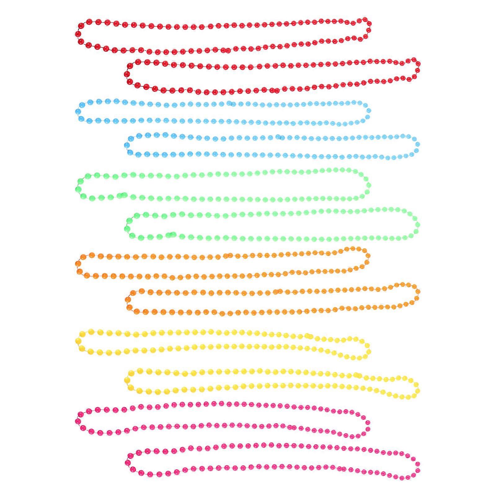 Here's a polished and engaging product description based on your input:
**12pcs Neon Plastic Beaded Necklaces – Vibrant Party Accessories for