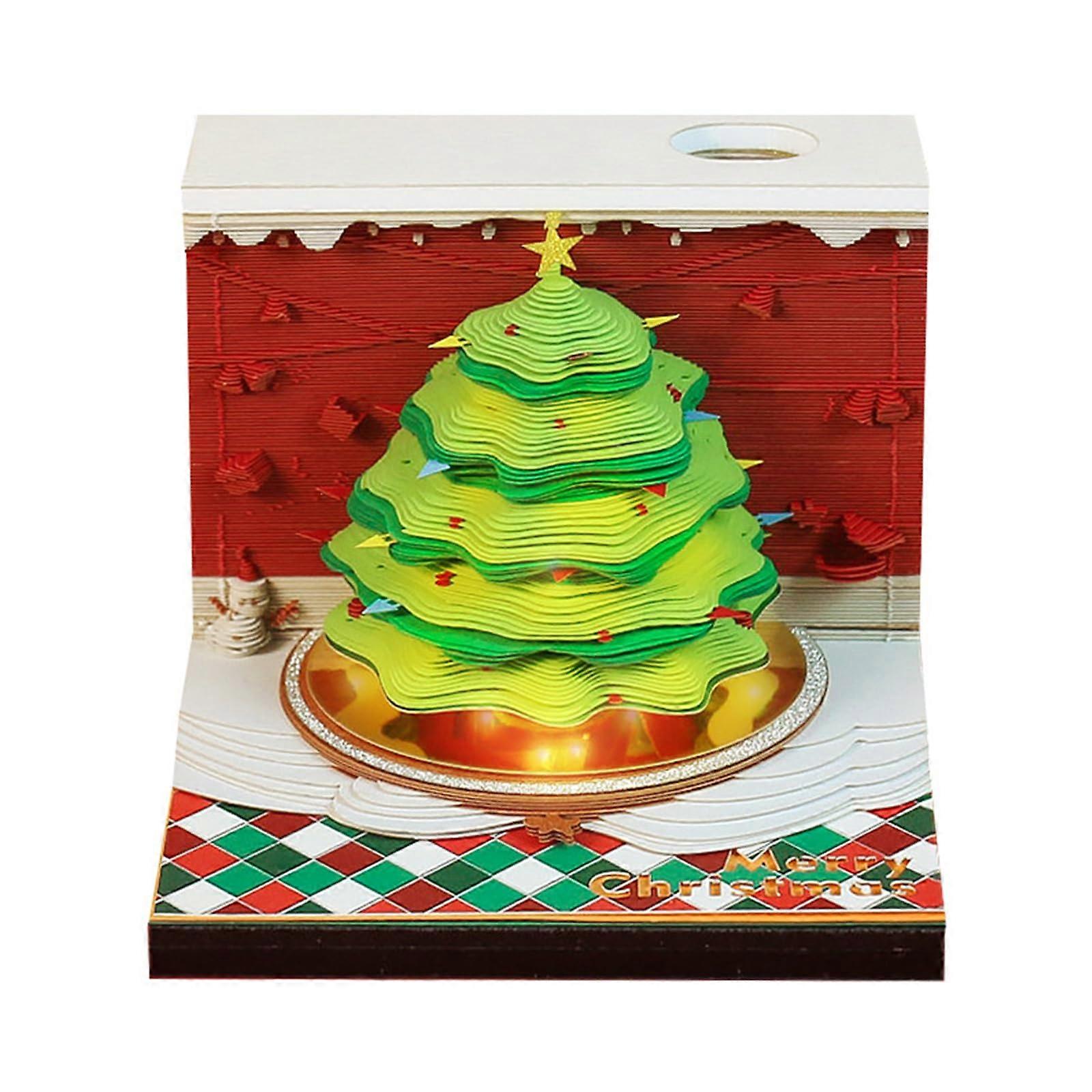 Christmasthemed notepads, sculpture, with pen holder, paper cutout, notepad, tearoff pages for notes, memos, desktop ornament