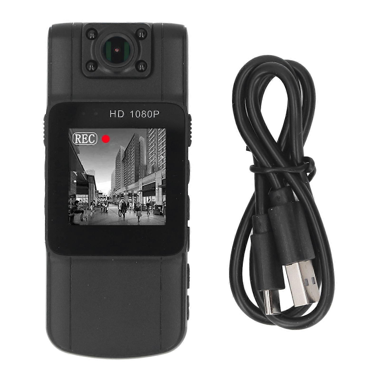 Body Worn 2K HD TFT Color Screen 180 Degree Rotating Lens Pocket Video Recorder Handheld Camera with Back Clip for Travel Security