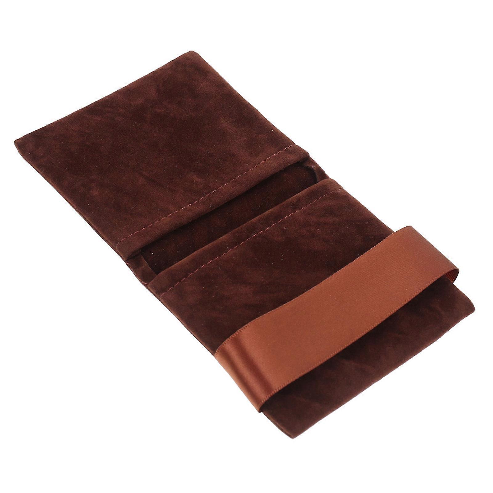 Jewelry Pouches for Women Portable Bag for Receptions and Weddings in Coffee Color with Comfortable Fabric 1Set