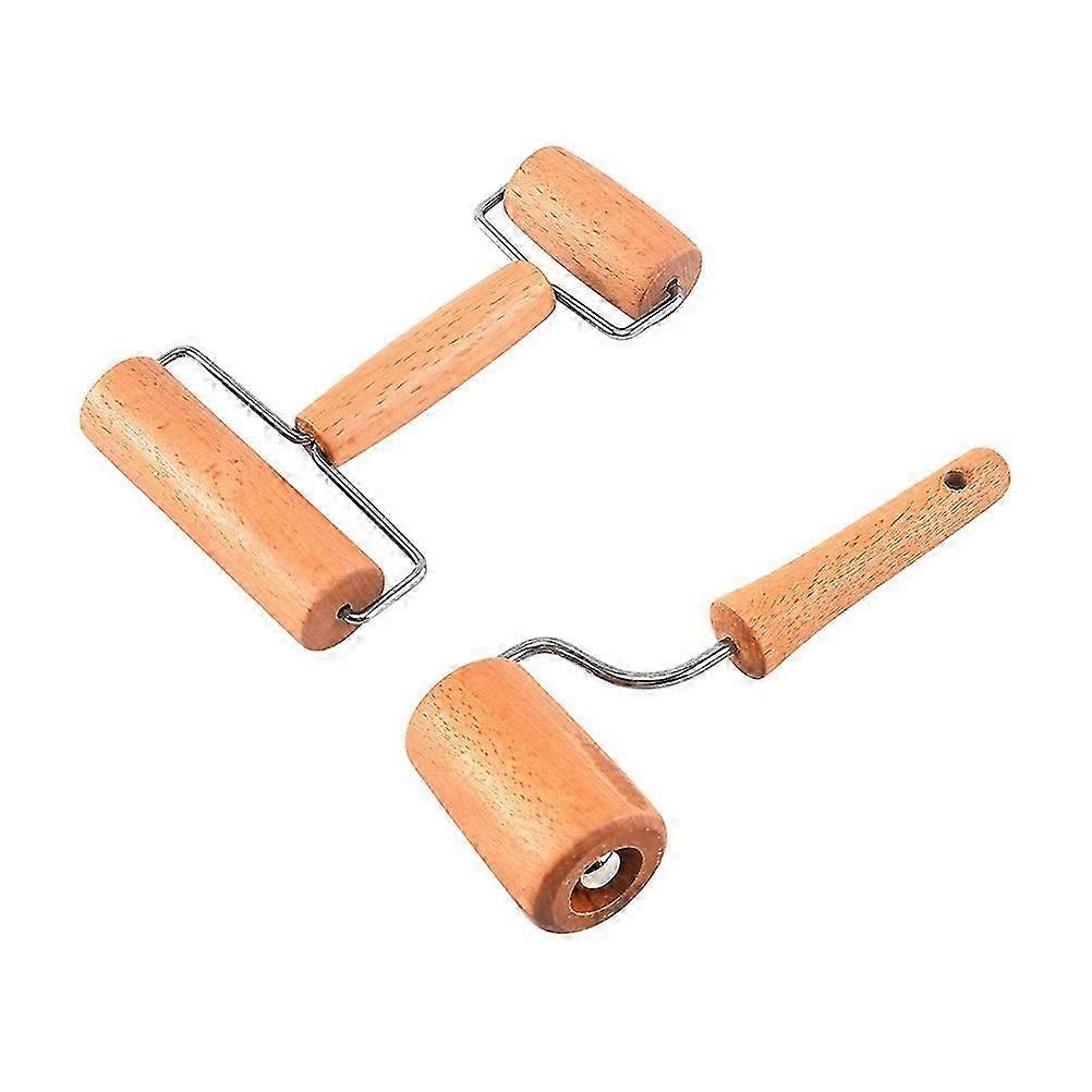 Rolling Sticks 2 Pcs Dough Roller For Pizza And Bread Preparation Wood