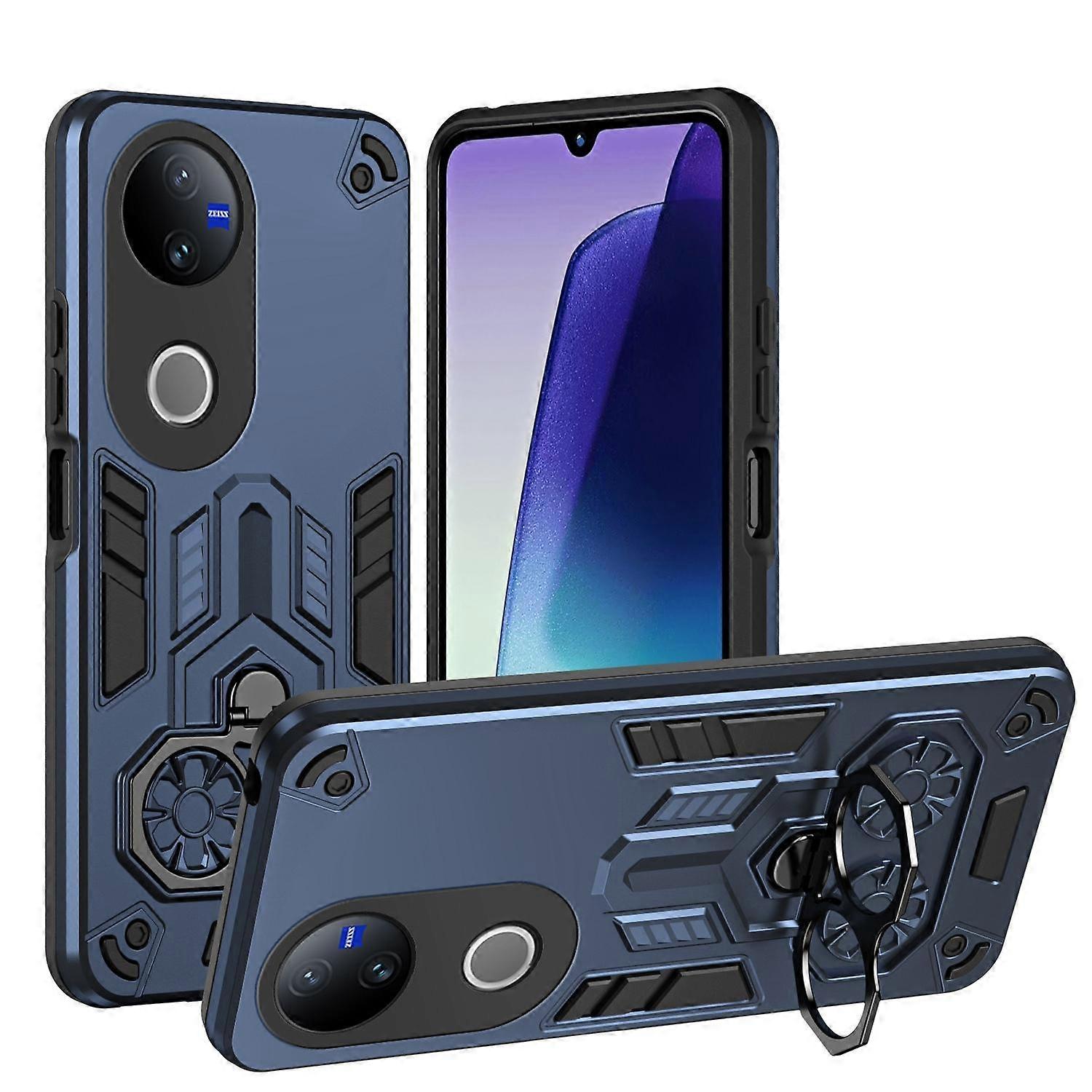 Double-Ring Holder PC Hybrid TPU Phone Case
