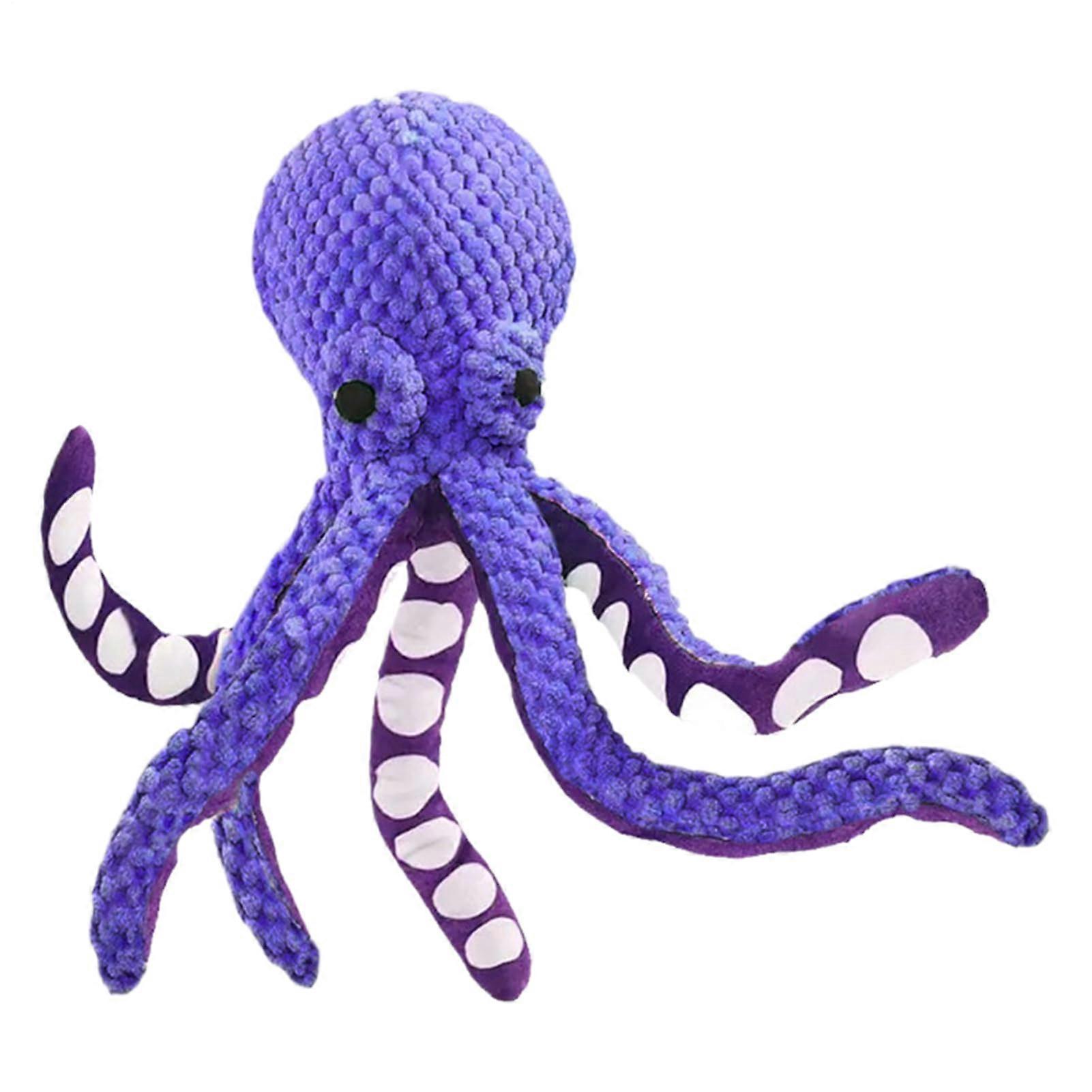Octopus Teething Toy Silicone Squeaky Teether, Compact Interactive Bath and Pool Toy for Babies, Purple
