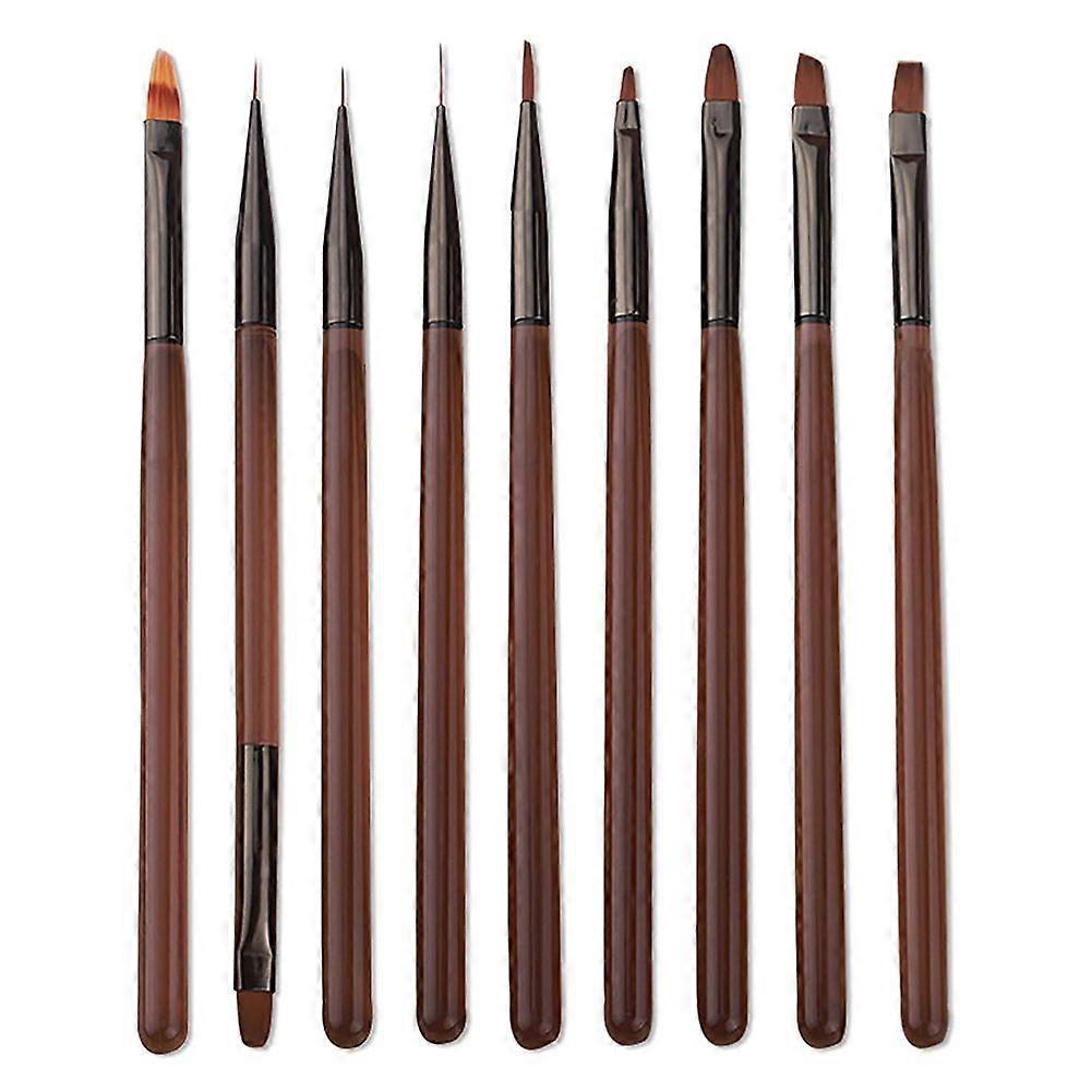 9 Pcs Nail Art Brushes Set, Nail Art Design Pen Painting Tools for DIY Manicure & Salon Use