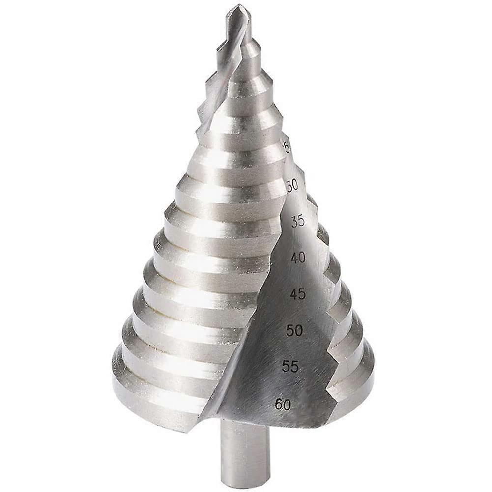 Step Drill Bit 6-60mm, 12.5mm Shank, HSS Spiral Flute, Model 4241, For Wood, Plastic, Thin Sheet Metal, 1-Step Bit