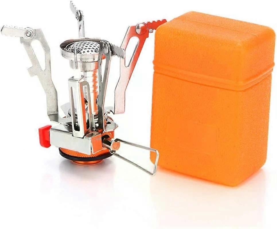Portable Camping Stove, Backpacking Stove with Piezo Ignition, Stable Support, Windproof, Lightweight, Adjustable Flame