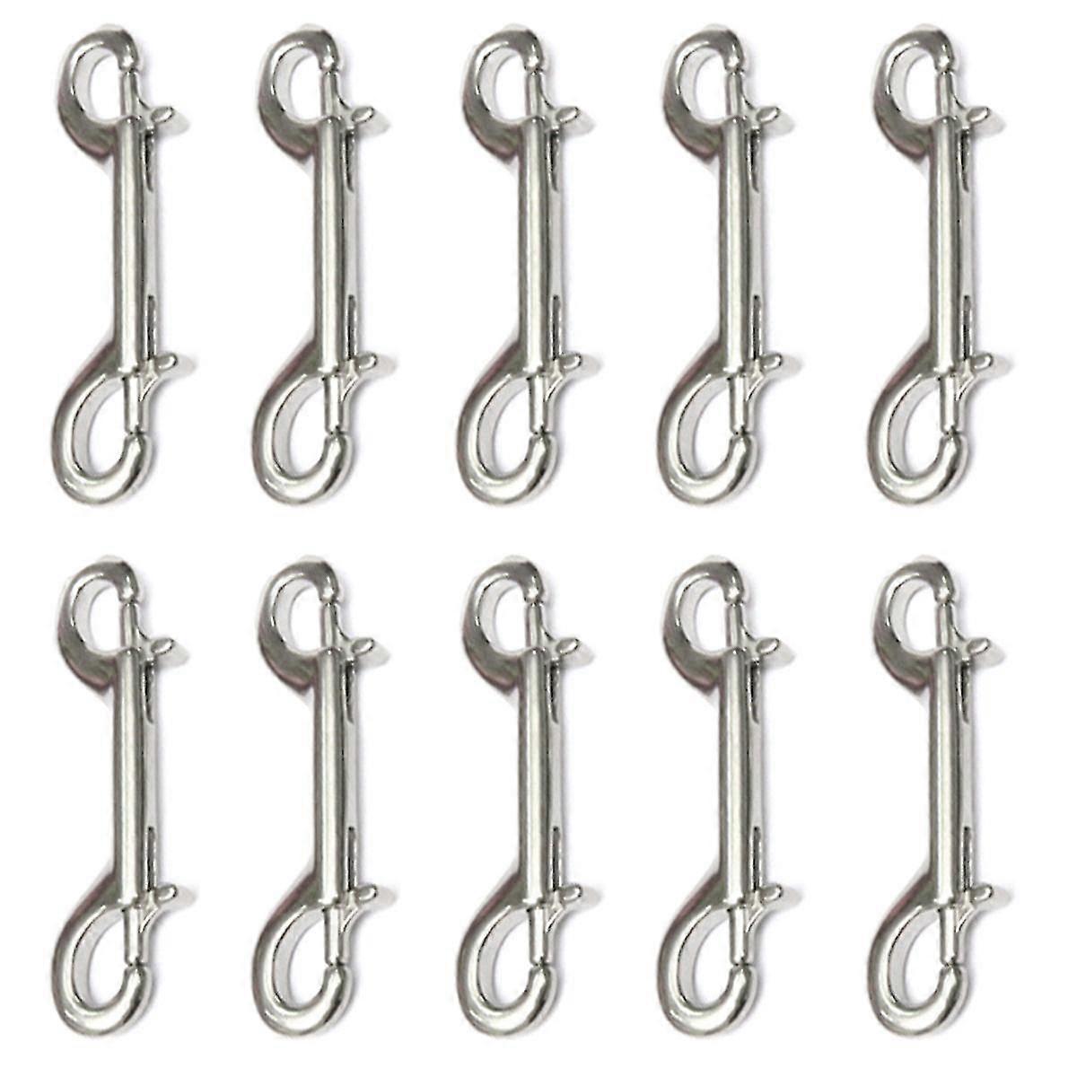 Double Ended Bolt Snap Hook, 10 Pack 3-1/2 Inch Double End Trigger Snaps Metal Clips for Diving, Dog Leash