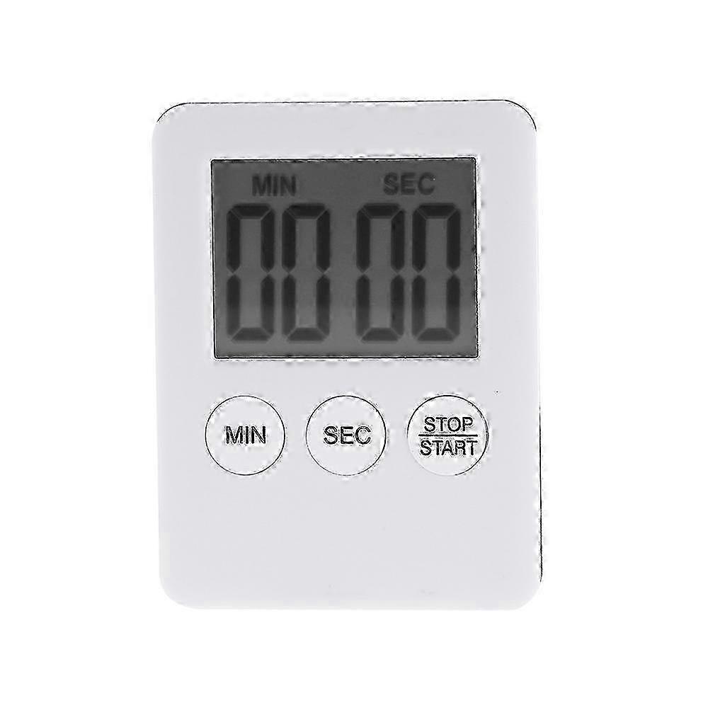 Digital Kitchen Timer with Magnetic LCD Display in White