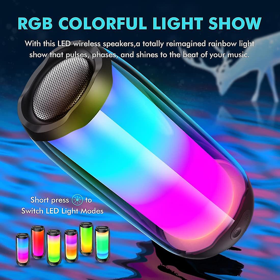 Bluetooth Speaker Wireless Speaker Portable Waterproof Subwoofer Dazzling Light