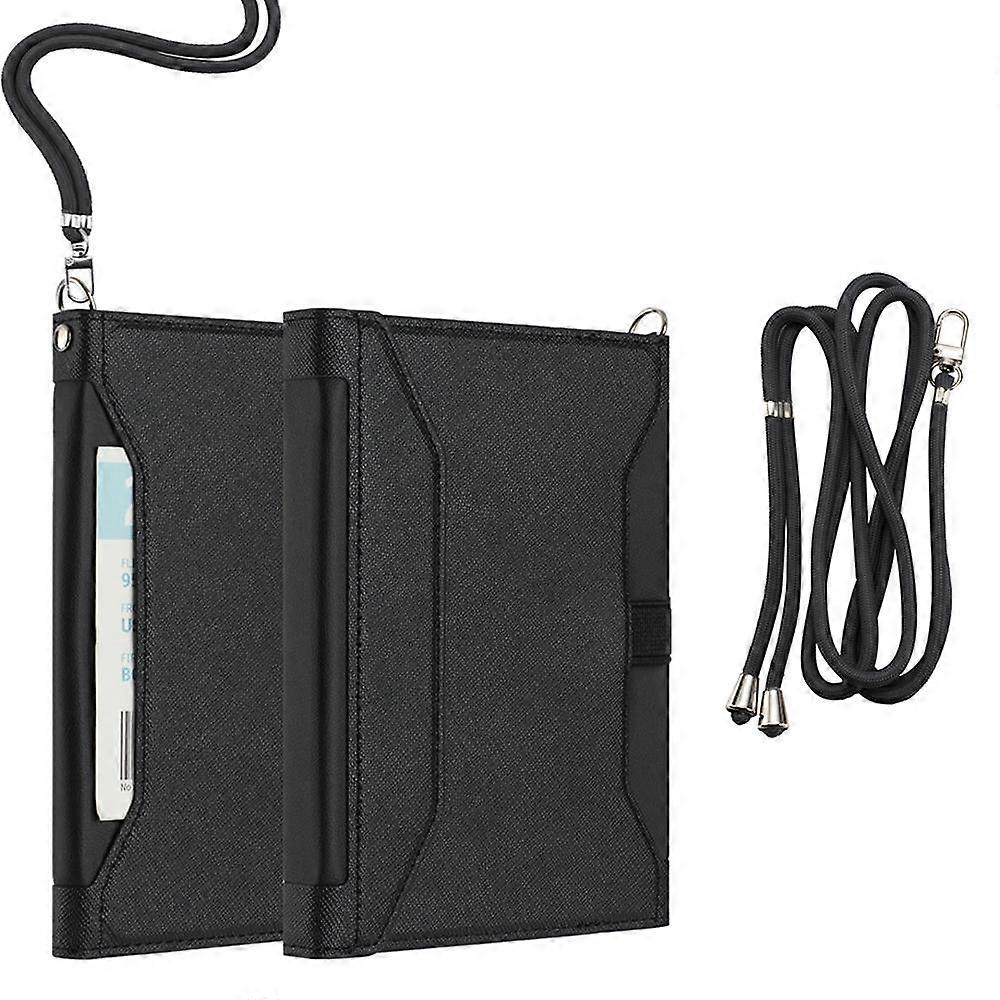 Multifunctional RFID Blocking Passport Book with Long Lanyard