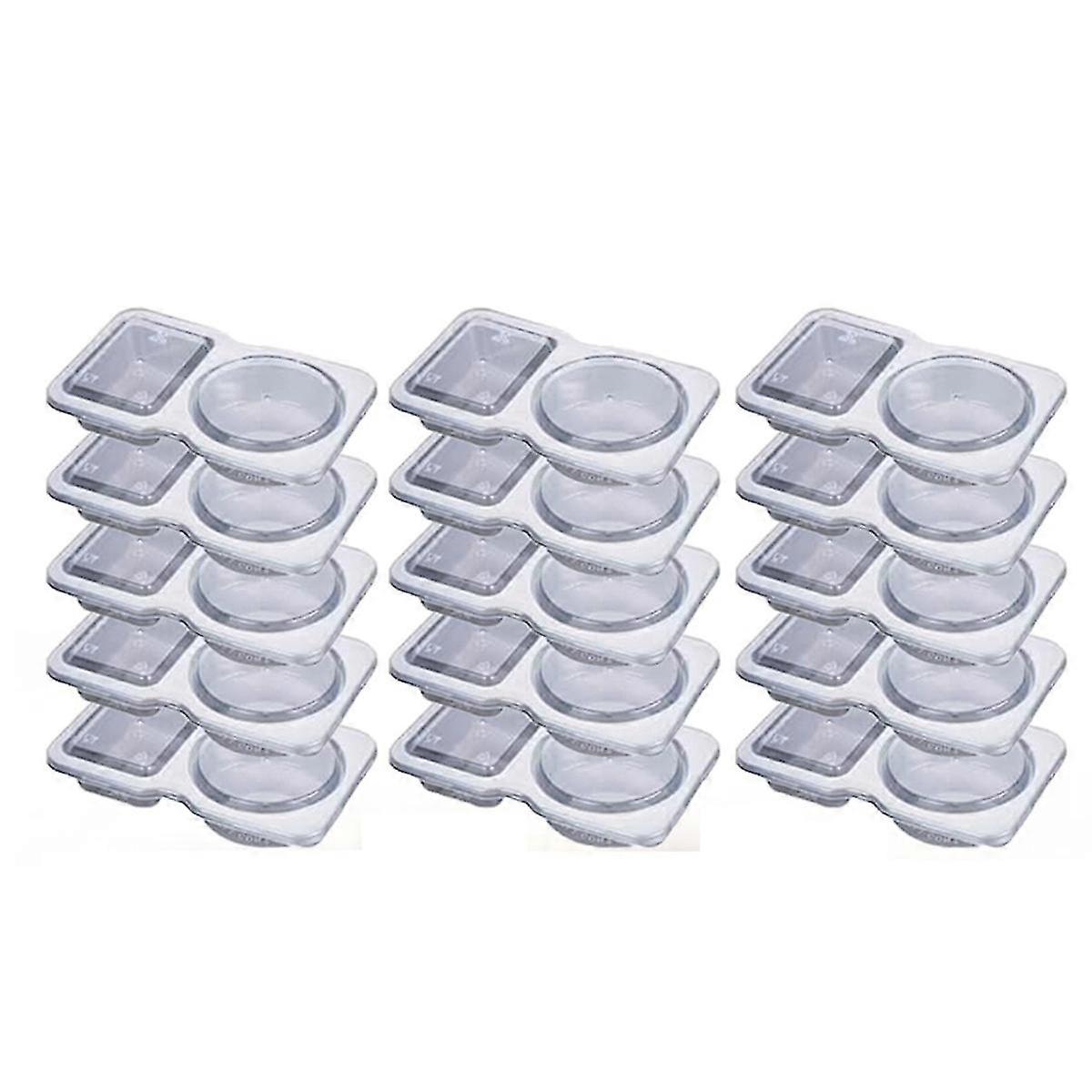 Double Compartment Condiment Container with Lids Reusable 15PCS