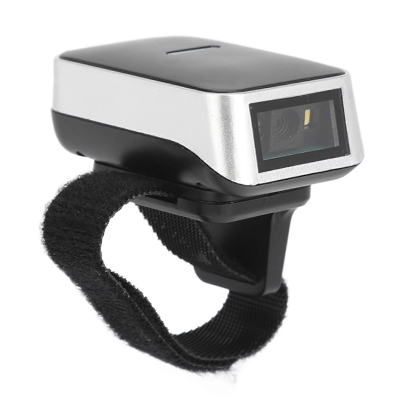 Ring Barcode Scanner Wireless 1D 2D QR Reader 450mAh Battery