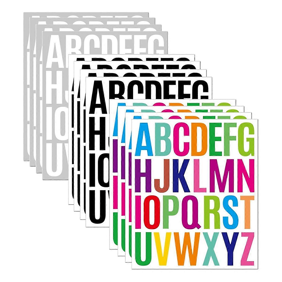 12 Sheets Letter Sticker, 312 PCS Waterproof Alphabet Stickers , 2 Inch Self Adhesive Letters Kit Vinyl Letter Stickers