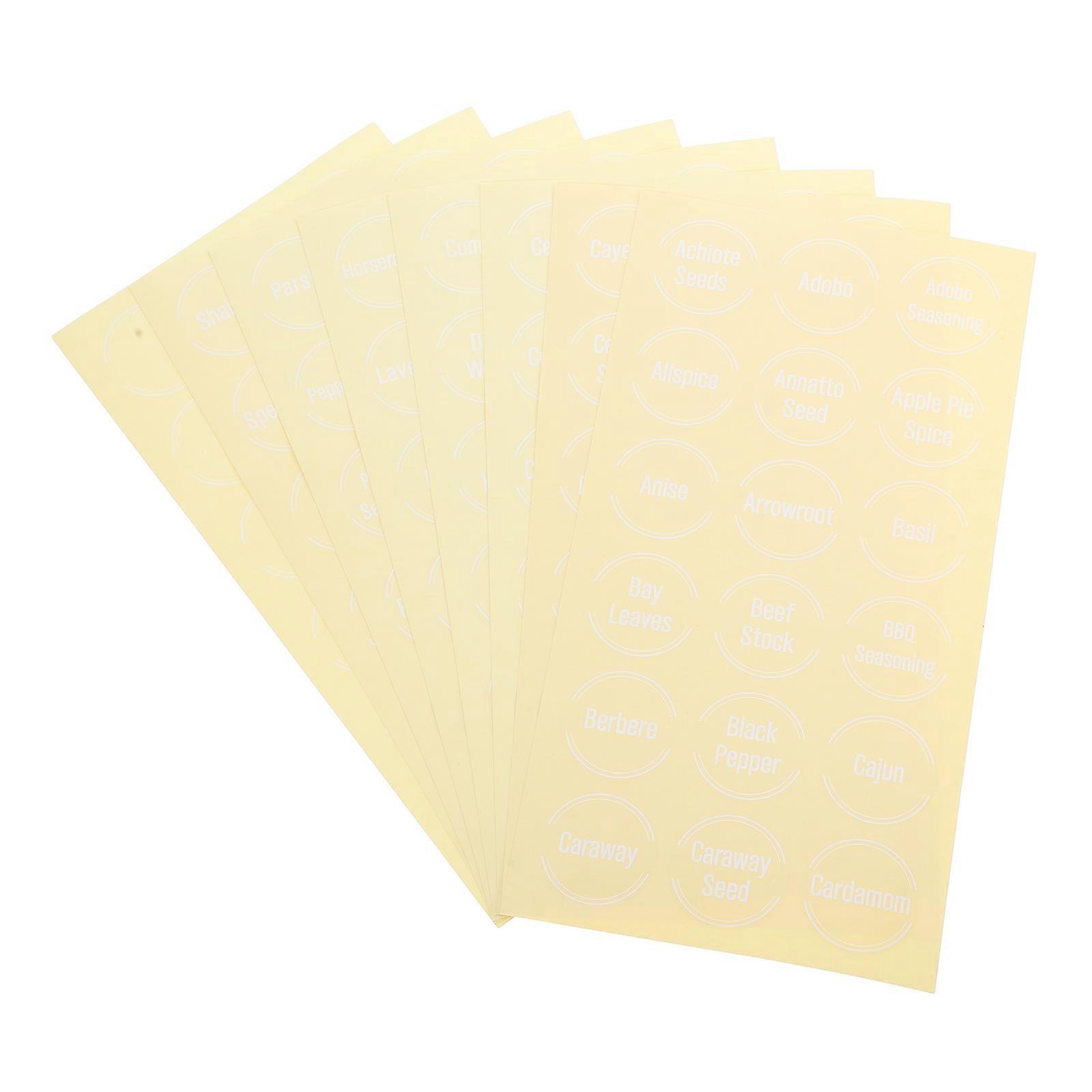 Transparent PVC Self Adhesive Labels for Spice Jars and Containers Versatile Use Easy Application 8 Sheets
