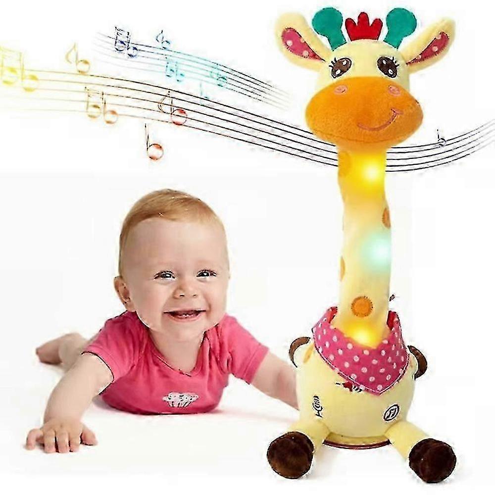 Interactive Musical Plush Giraffe Toy with Dancing and Voice Repeat Function