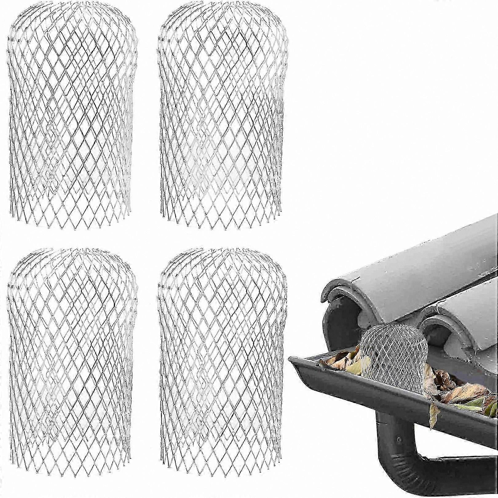 4-Pack Expandable Gutter Screens - Durable Aluminum Downspout Leaf Strainers for Easy Installation