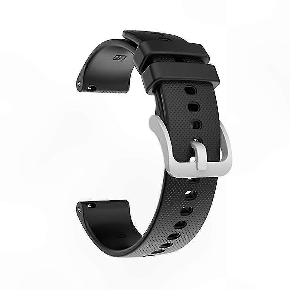 Silicone Watch Band with Silver Buckle for Smartwatch Replacement
