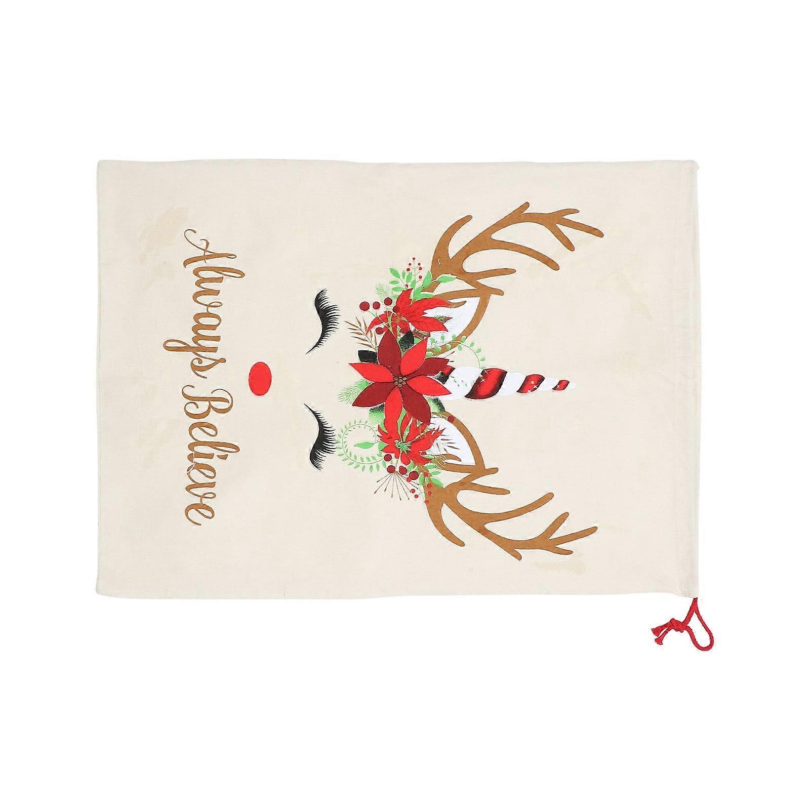 Candy Pouch Christmas Gift Bag for Storage 1Pcs Beige Canvas Packaging