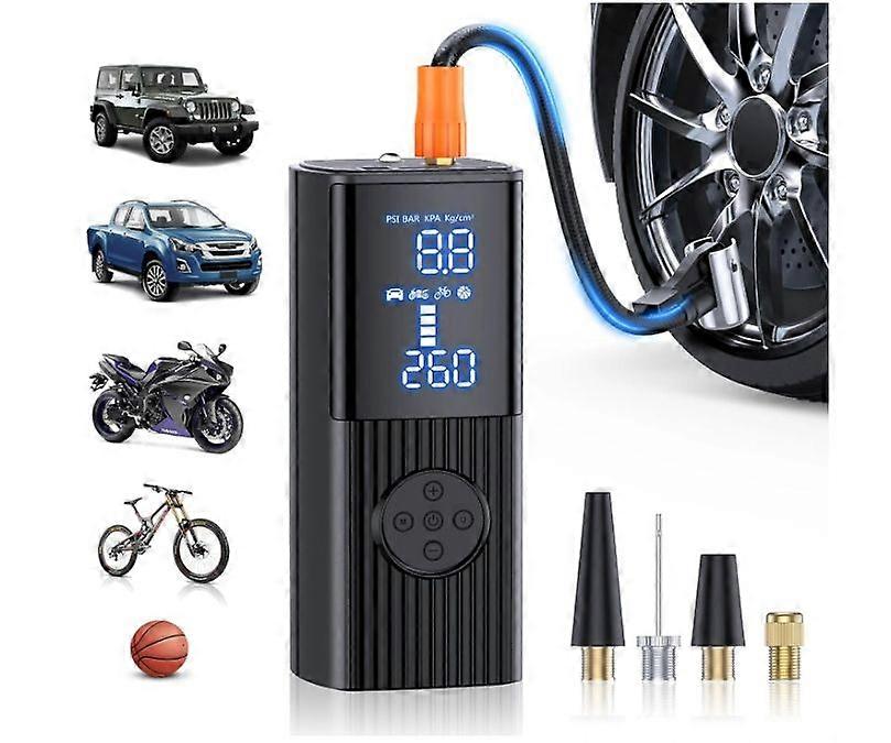 Tire Inflator Portable Air Compressor - 180PSI & 20000mAh Portable Air Pump, Accurate Pressure LCD Display, 3X Fast Inflation (Black)