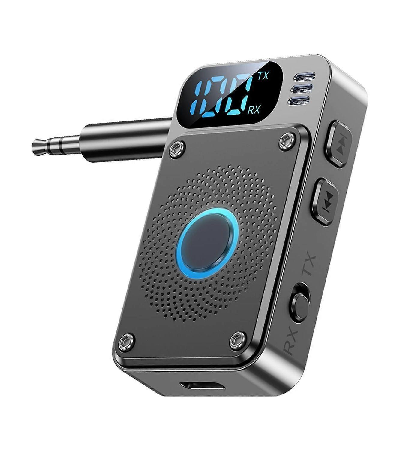 Bluetooth 5.4 Transmitter Receiver, AUX Bluetooth Adapter for Airplane, Bluetooth AUX Adapter for Car, Bluetooth Transmitter for TV PC Headphones, Blu