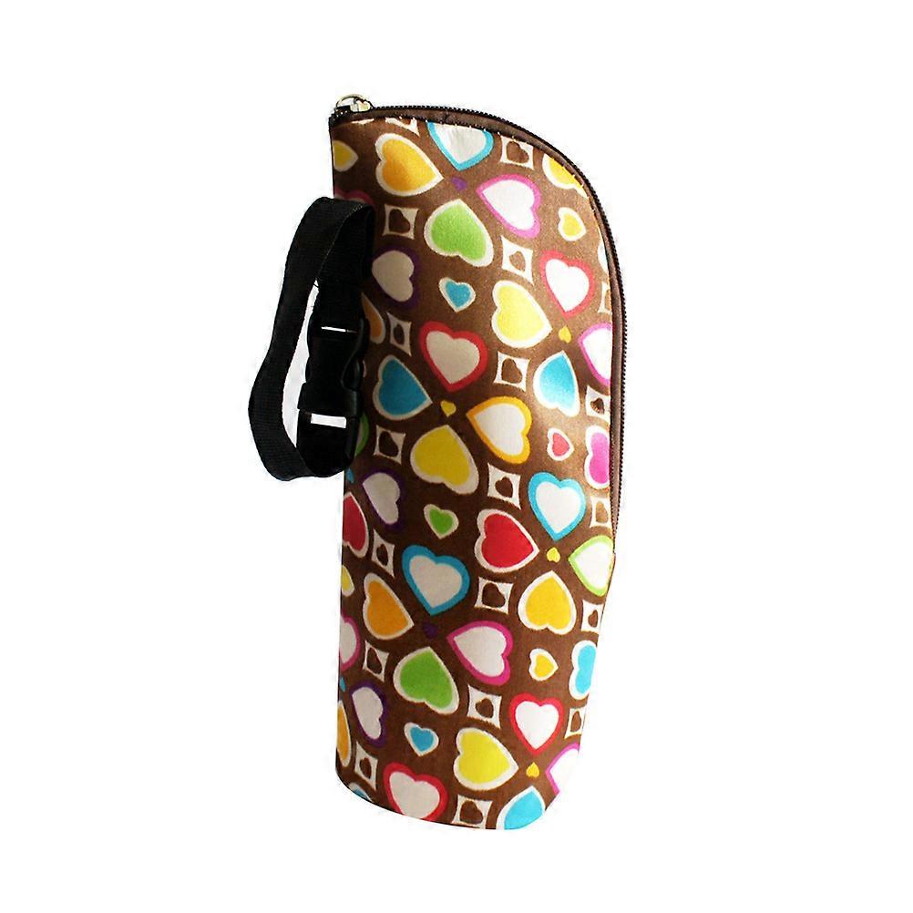 Feeding Bottle Thermal Bag for Bottle Warming Durable Brown Heart Style