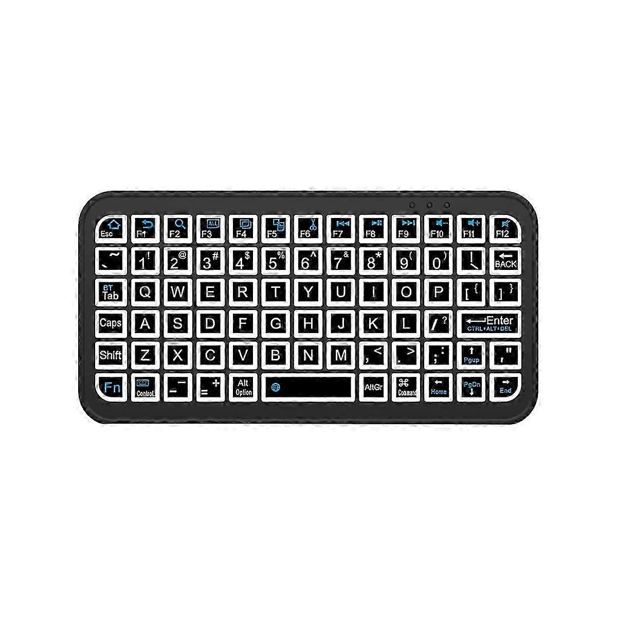 Mini Teclado Bluetooth 5.2 com Teclas de 5 polegadas e 7 Cores Retroiluminadas - Recarregável e Portátil