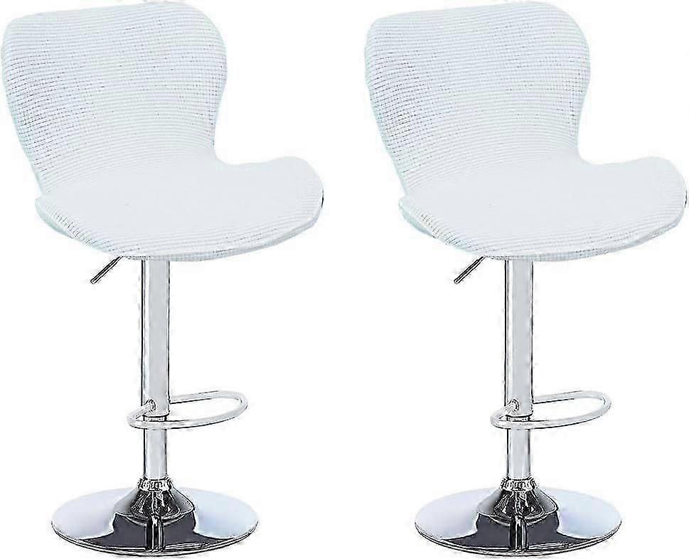 Set of 2 Stretch Jacquard Covers for Counter Height Swivel Bar Stools UK Homes