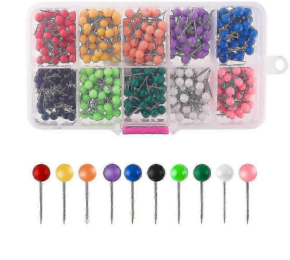 2025 500 Pieces Map Tacks Push Pins Head, Pins And Tacks, Travel Map Push Pins Head