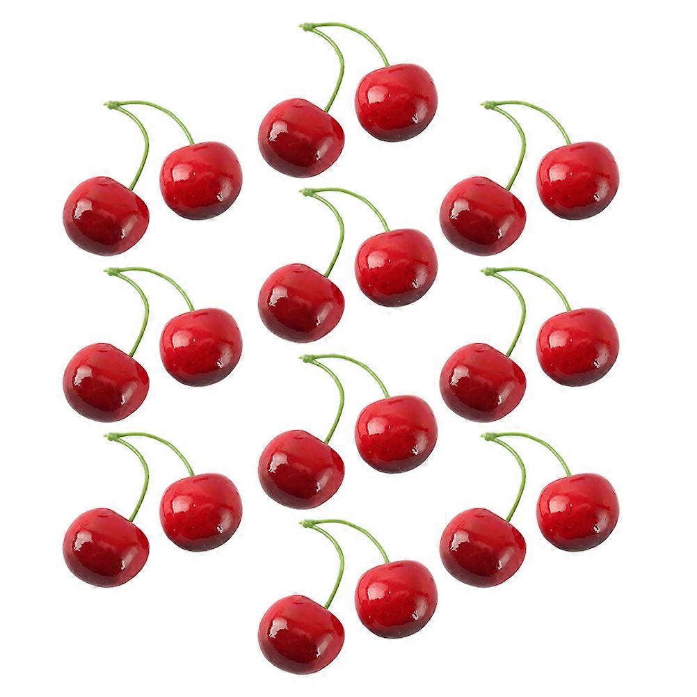 Artificial Cherry Decorative Cherry Models for Restaurant Display 10Pairs
