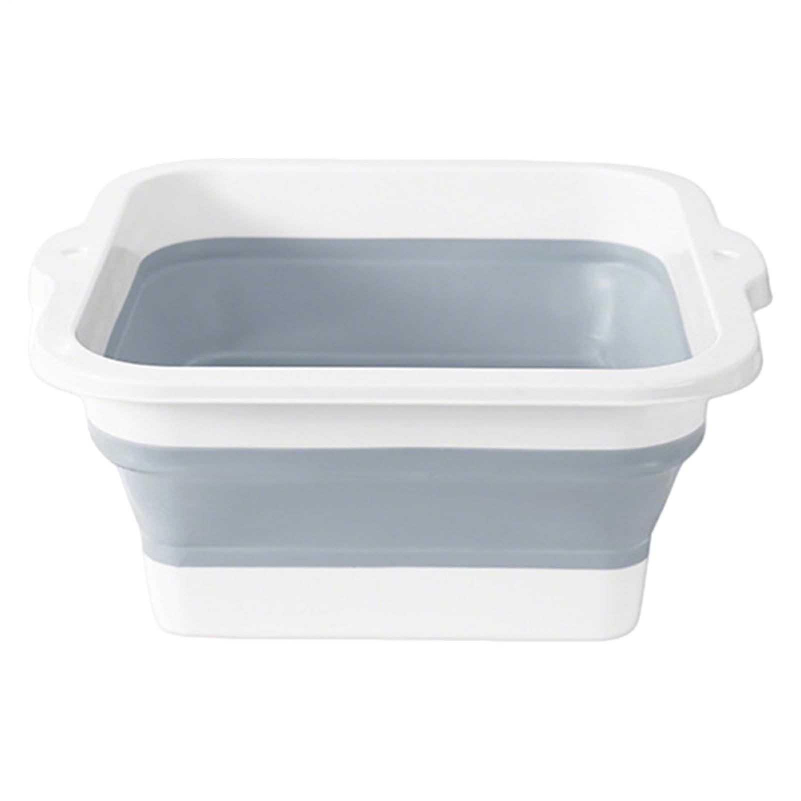 Foot Soaking Basin Large Foldable Foot Bath Bucket 16.54x14.96x6.69 Inches Grey 168 Massage Convex Points AntiSlip Sturdy Design