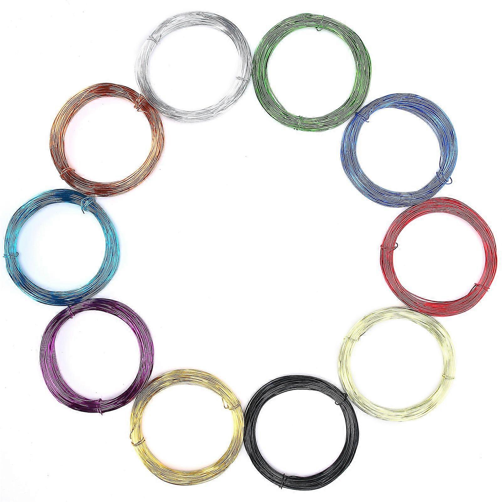 10 Rolls Colored Aluminum Wire Oxidized Flexible Bicycle Weaving Shape DIY Craft Making 0.8mm