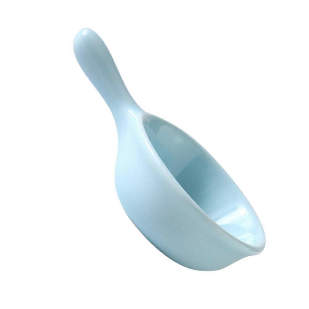 Ceramic Sauce Dish Blue for Food Dipping 40ml Mini Seasoning Dish with Handle
