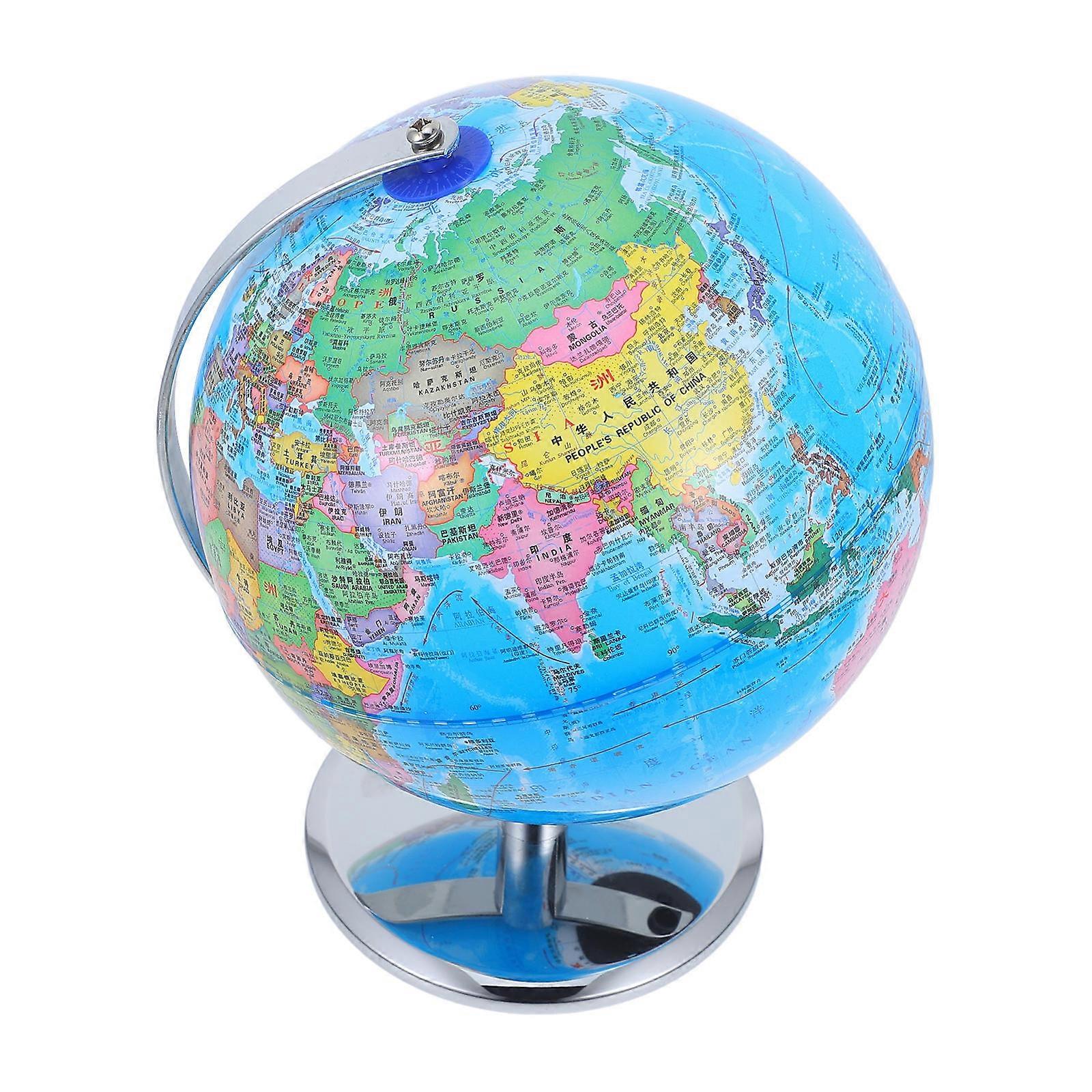 World Map Globe Desktop Globe for Geography Study 2Pcs with Stand