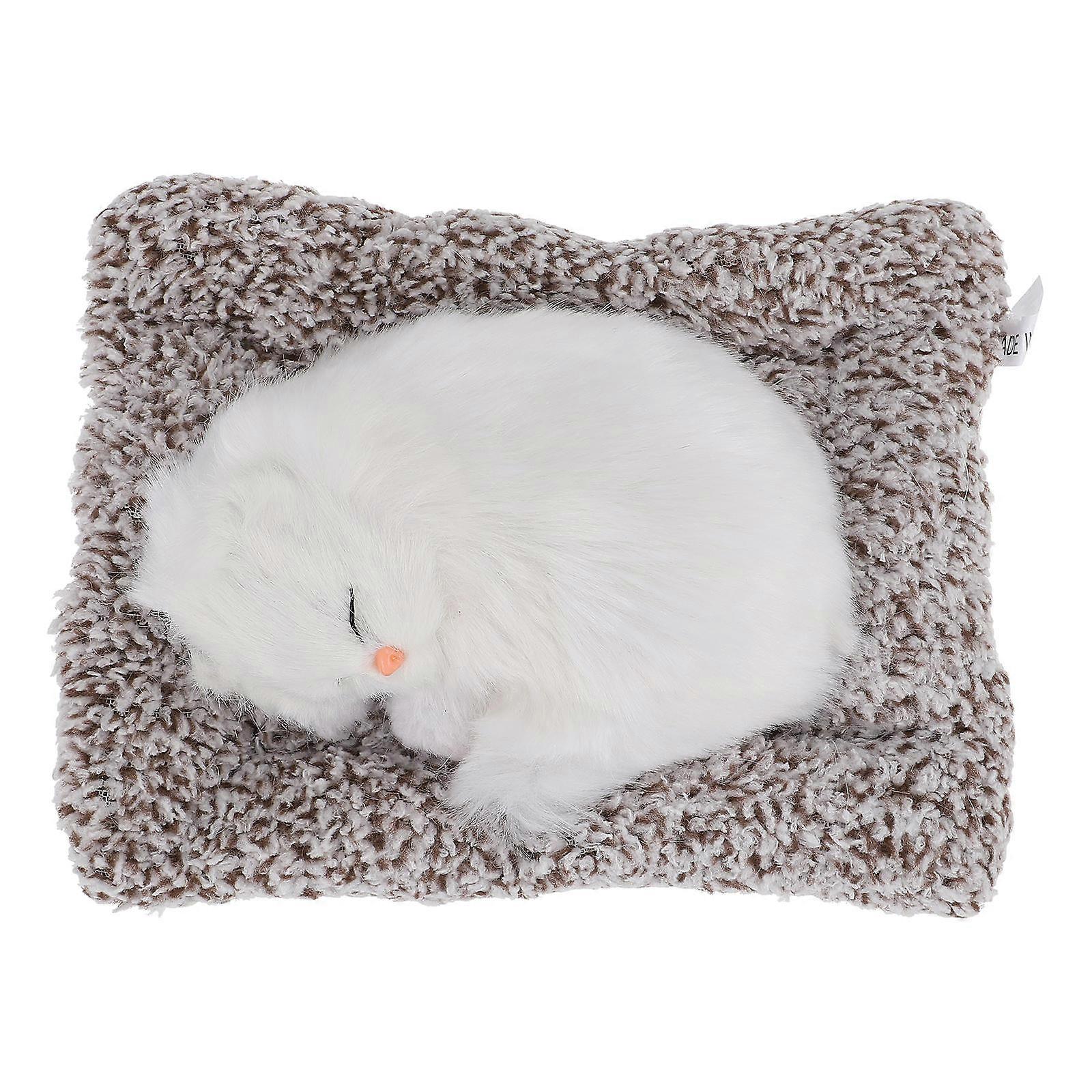 Cat Plushies Simulated Animal Ornament Home Decoration White Material for 1Set