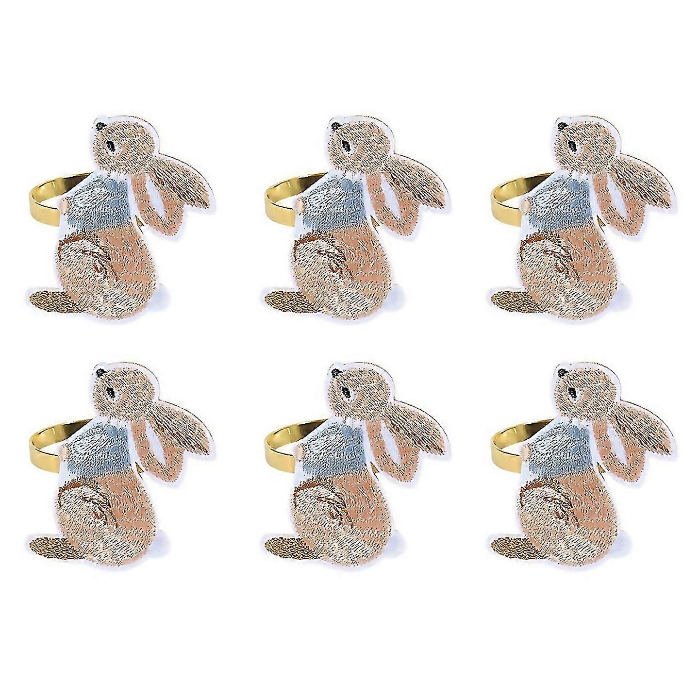 For 6pcs Easter Designed With Bunnyfor Dining Easter Party Of Table