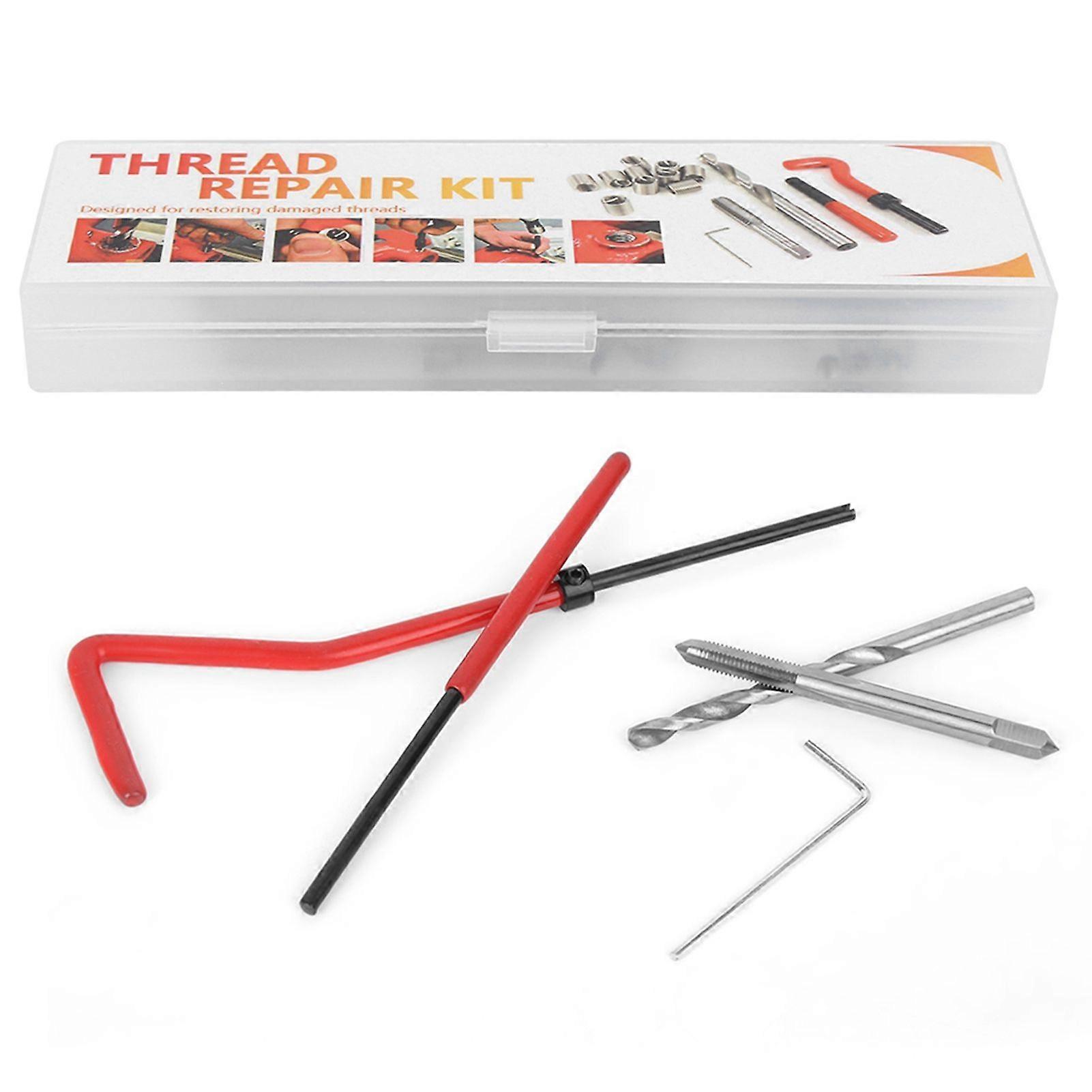 25Pcs Thread Repair Insert Kit M4 with Transparent Plastic Box for Processing Machinery