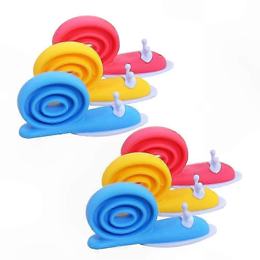 6Pcs TPE Door Stopper Assorted Colors Snail Design for Home Use Protects Doors from Slamming